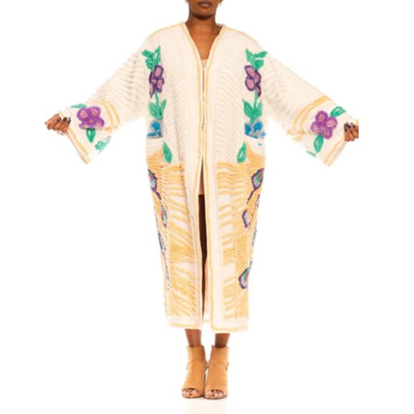 Morphew Collection Hand Embroidered Chenille Beach Coat - Picture 1 of 5